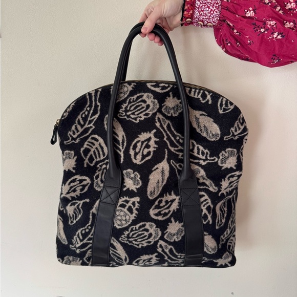 PENDLETON Virgin Wool and Leather Leaf Print Large Bag - Picture 4 of 8